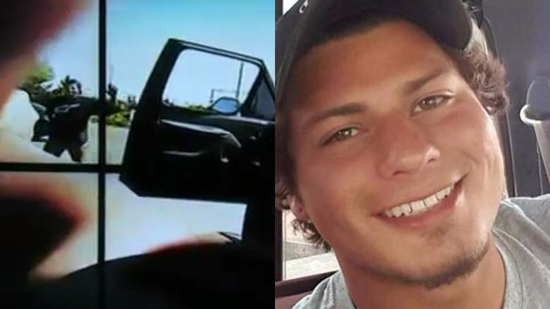 Dylan Noble, a la derecha, se puede ver en imágenes de bodycam publicado por la Policía de Fresno.