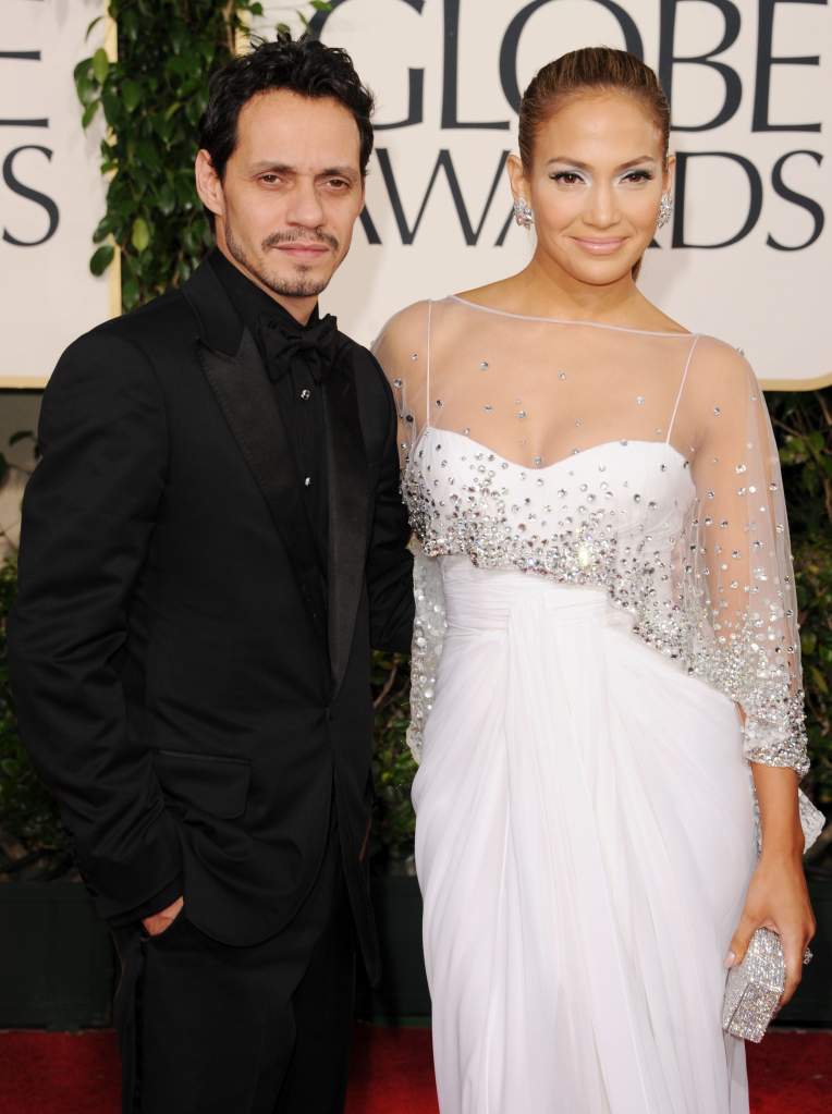 Marc Anthony y Jennifer Lopez llegando a la 68th Annual Golden Globe Awardsen el 20111 (Photo by Jason Merritt/Getty Images)