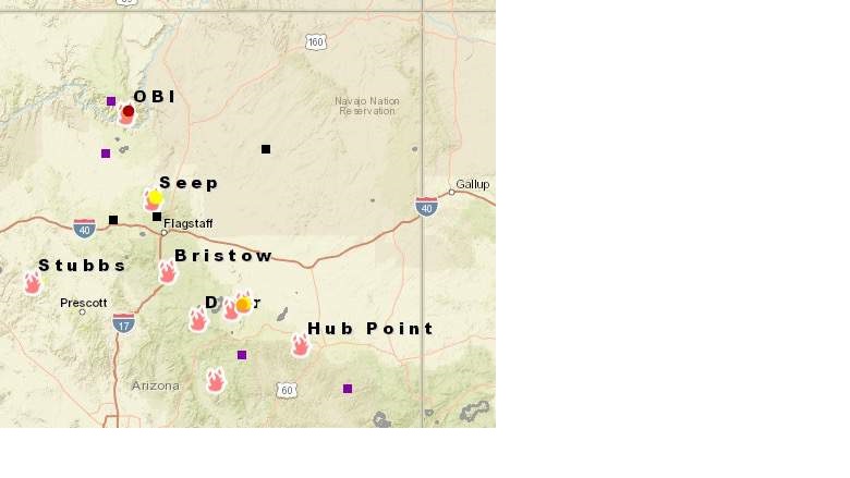 Arizona: Mapa de incendios forestales, Arizona fire map near me