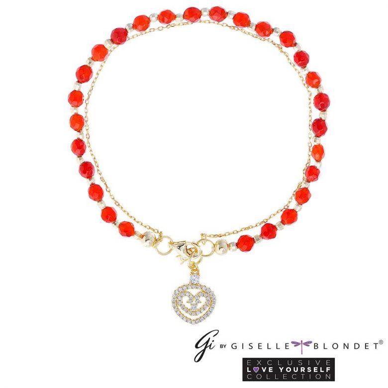 ¿Dónde comprar los accesorios de Giselle Blondet para Nuestra Belleza Latina? Pulsera roja con el corazón