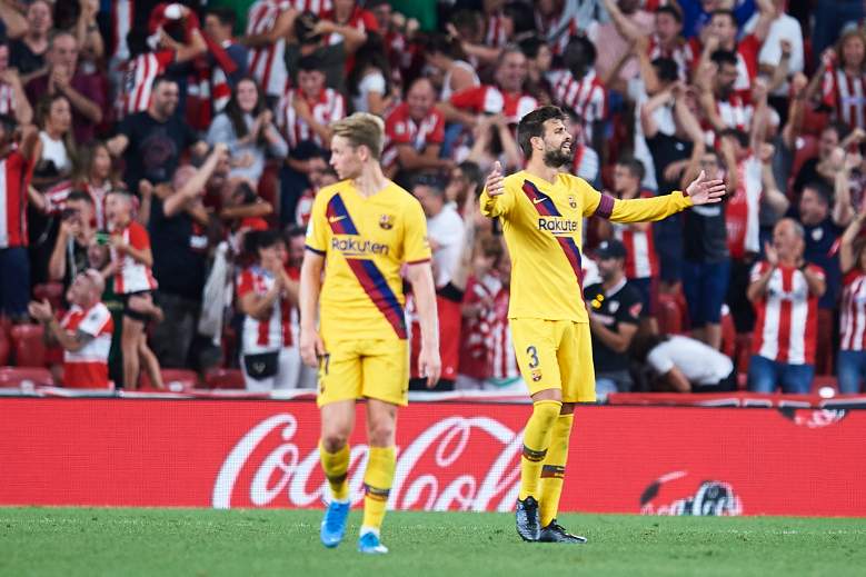 Piqué regañó a Dembelé tras derrota del Barcelona