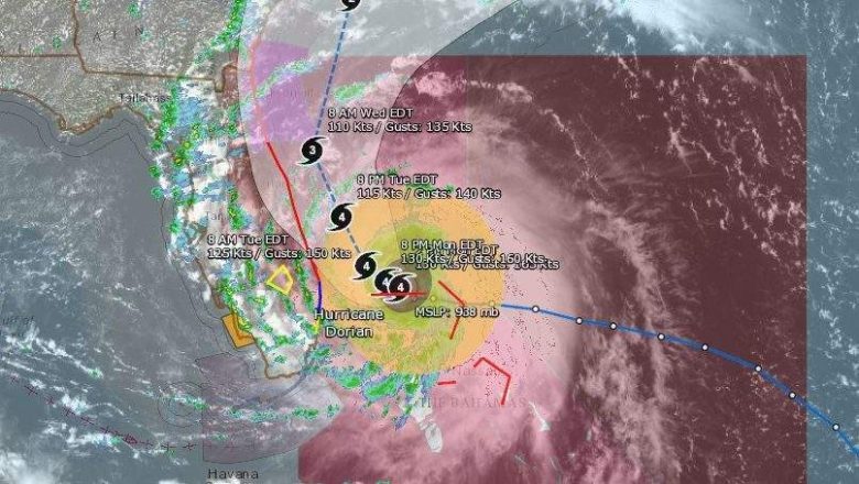 Huracán Dorian Florida-3 sept: Mapas, Trayectoria y rastreadores en vivo