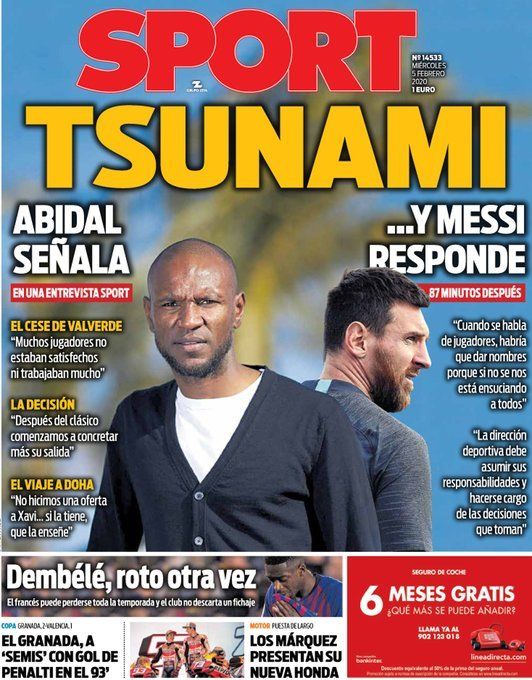 Portada del Diario Sport