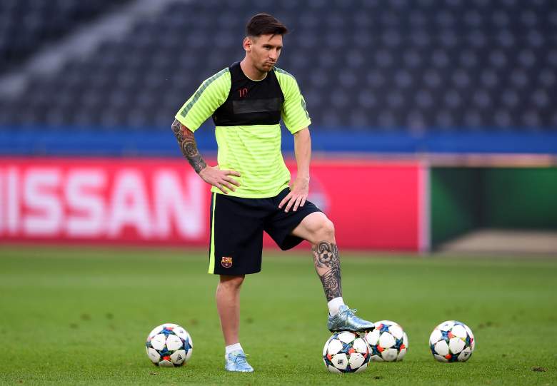 Messi en un entrenamiento del FC Barcelona