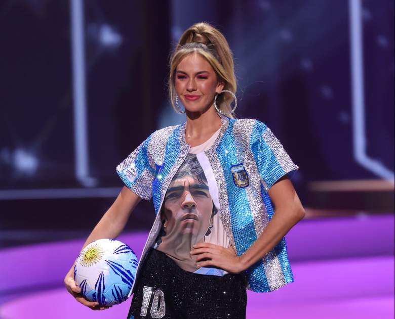 Miss Argentina Alina Akselrad causó polémica con su trajé típico honrando a Maradona