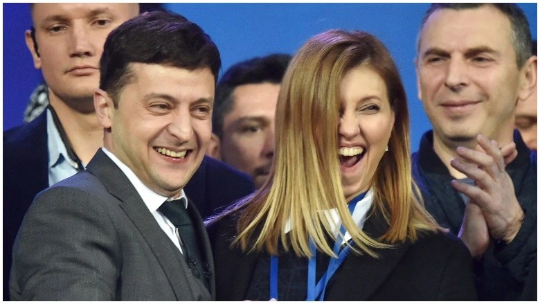 Olena Zelenska con Volodymyr Zelensky