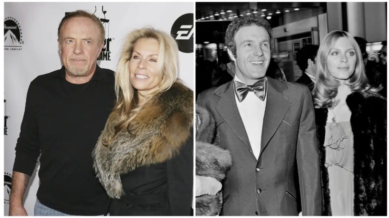 James Caan y su esposa más reciente y su primera esposa.