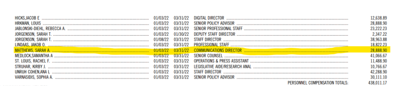 Sarah Matthews es la directora de comunicaciones de un comité de crisis climática en Capitol Hill.