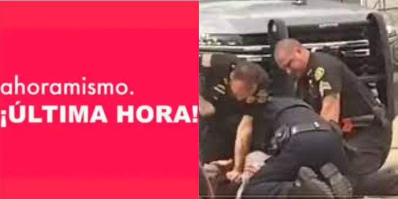 Policías golpean a hombre caído