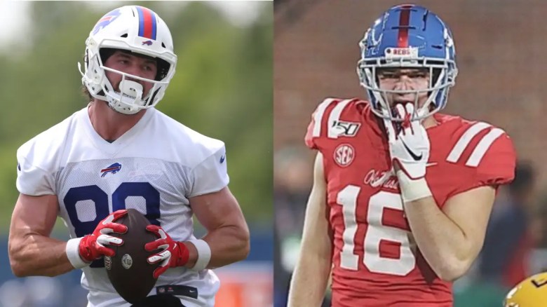 El hermano menor del ala cerrada de los Buffalo Bills, Dawson Knox (izquierda), Luke Knox (derecha), que jugó fútbol en Ole Miss y FIU, murió.