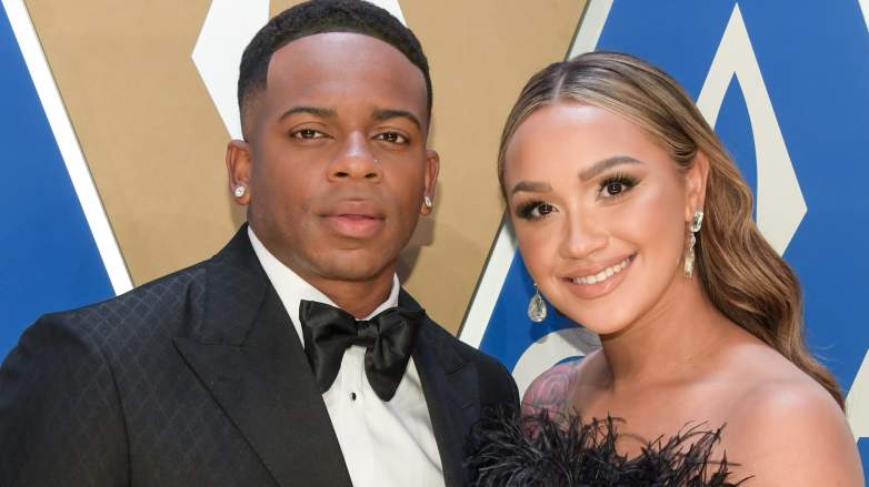 Jimmie Allen and Alexis Gale attend the 54th annual CMA Awards