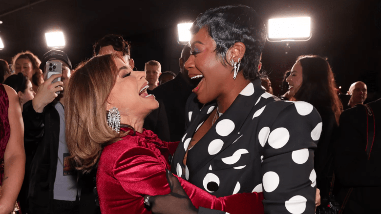 Paula Abdul and Fantasia Barrino at the premiere of 'The Color Purple.'